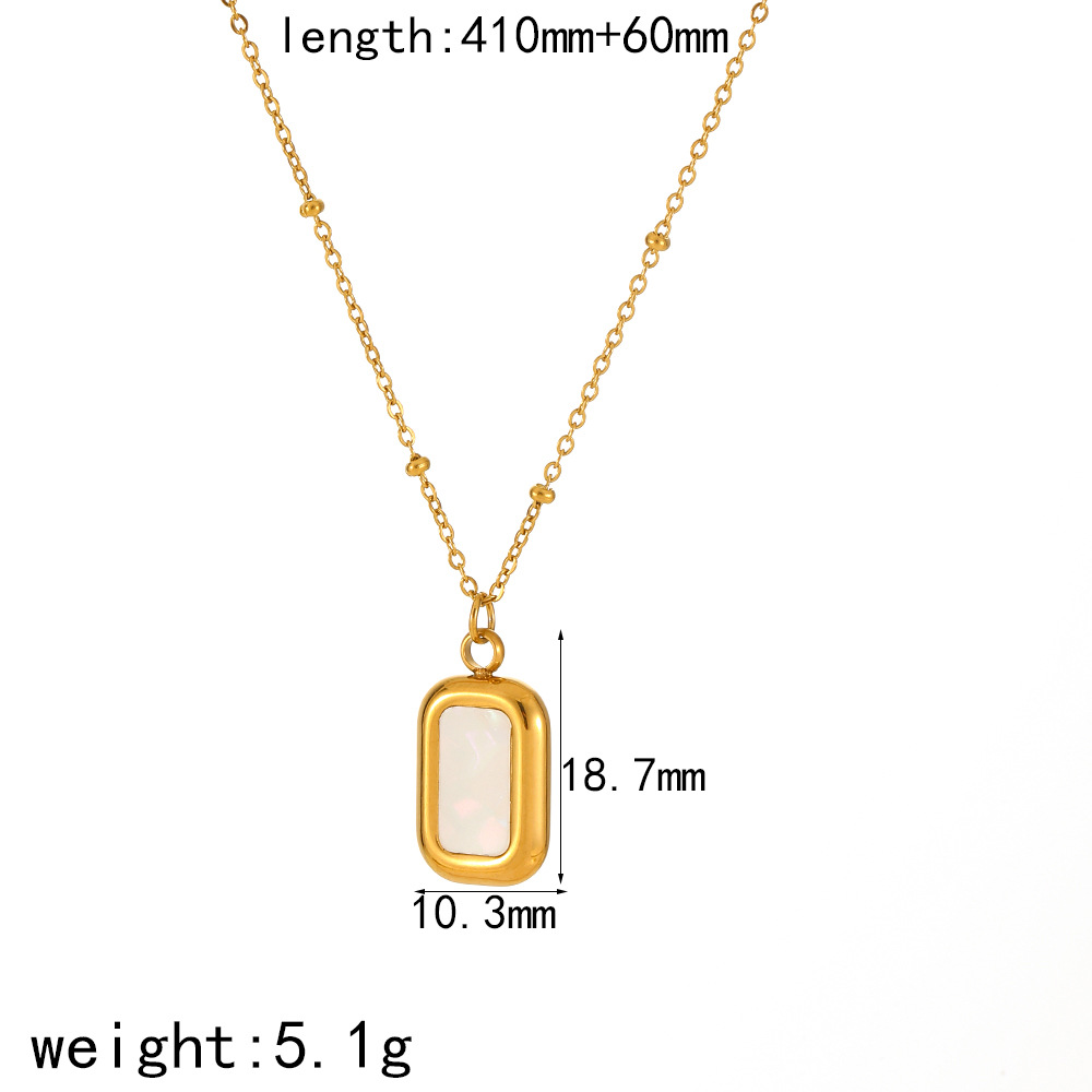 1 Piece Classic Series Retro Rectangle  Gold Color Women's Pendant Necklaces h5 