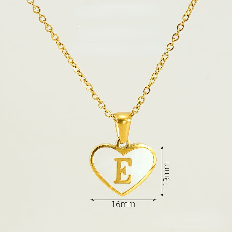 Gold color / 1 Piece Classic Series Elegant Daily Letter E Stainless Steel Gold Color Women's Pendant Necklaces Picture5