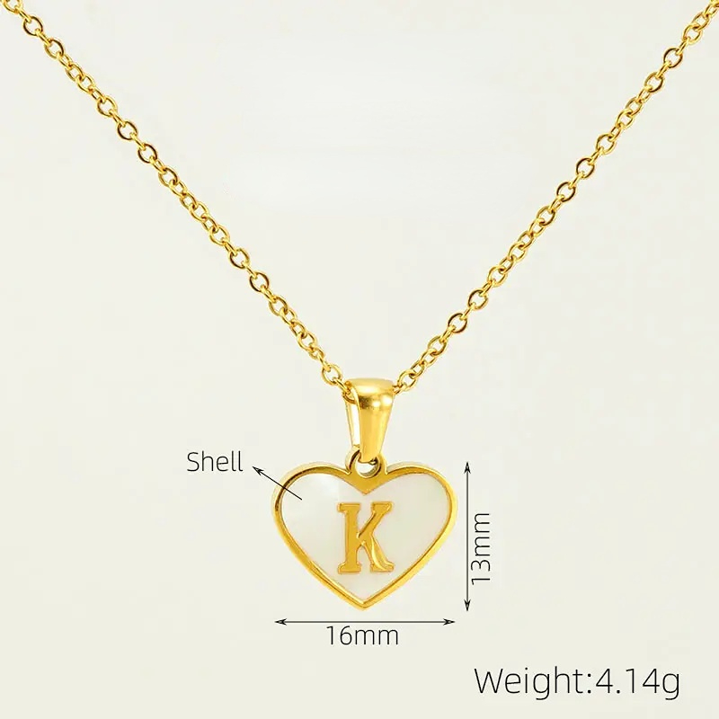 Gold color / 1 Piece Classic Series Elegant Daily Letter K Stainless Steel Gold Color Women's Pendant Necklaces Picture11