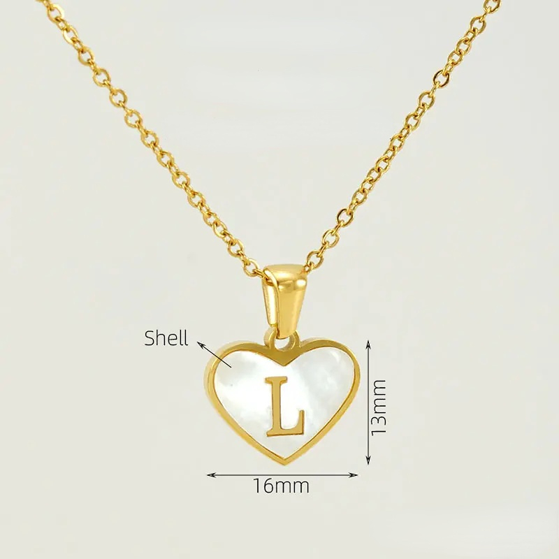 Gold color / 1 Piece Classic Series Elegant Daily Letter L Stainless Steel Gold Color Women's Pendant Necklaces Picture12