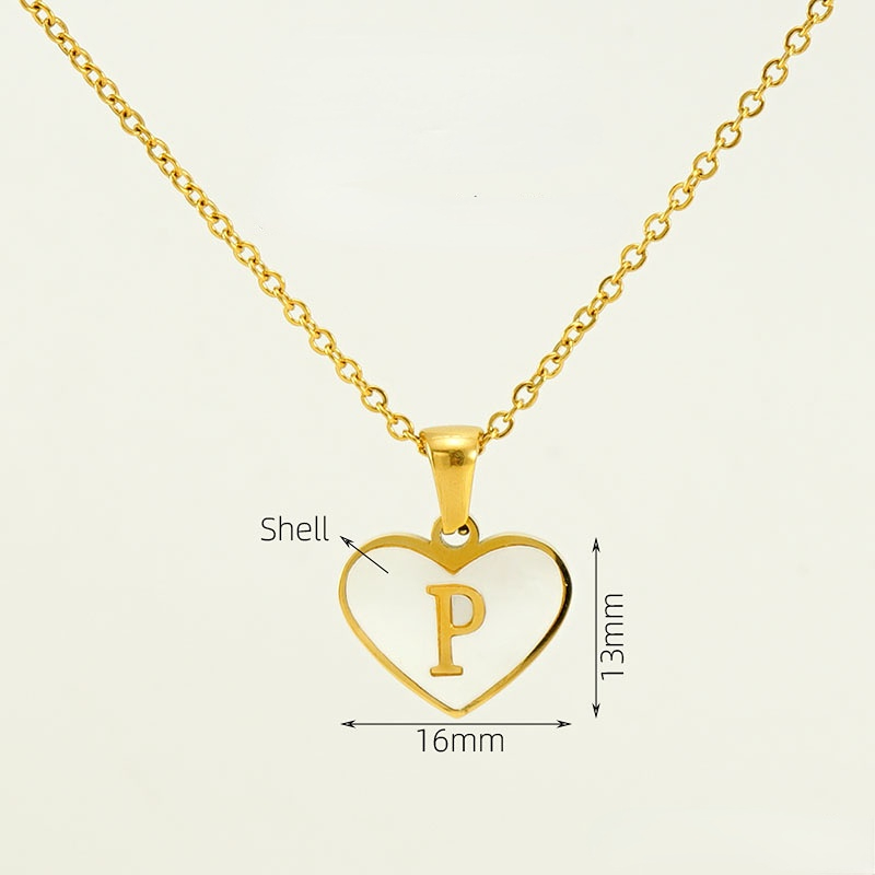 Gold color / 1 Piece Classic Series Elegant Daily Letter P Stainless Steel Gold Color Women's Pendant Necklaces Picture16