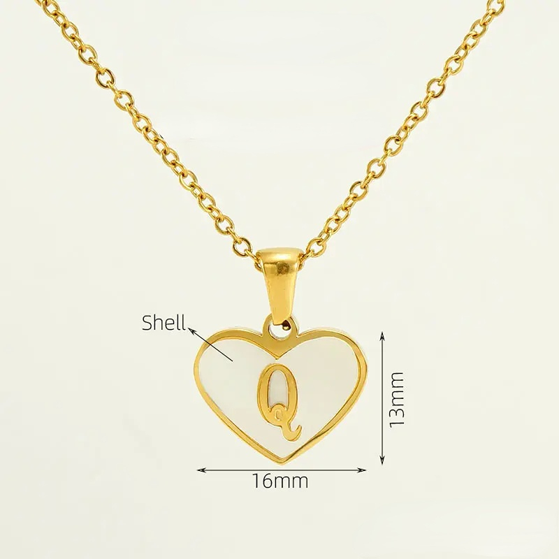 Gold color / 1 Piece Classic Series Elegant Daily Letter Q Stainless Steel Gold Color Women's Pendant Necklaces Picture17