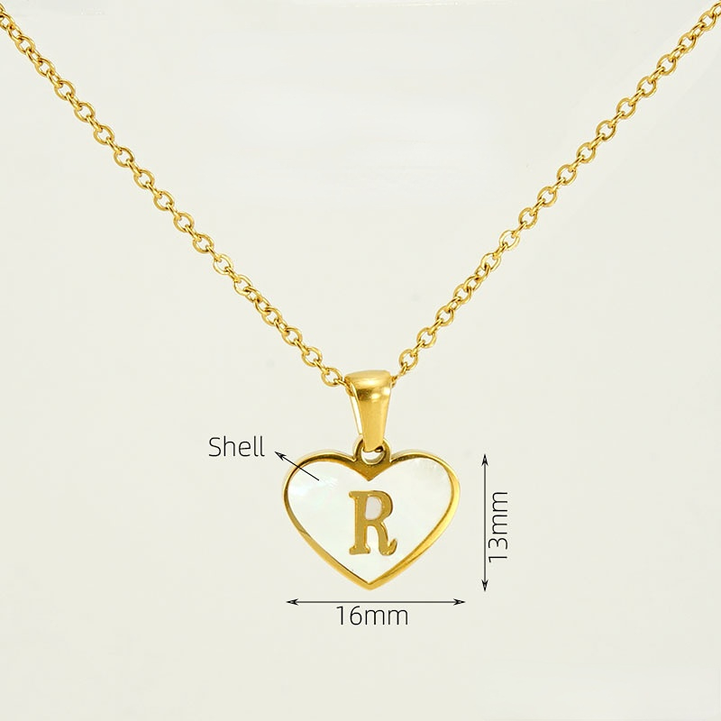 Gold color / 1 Piece Classic Series Elegant Daily Letter R Stainless Steel Gold Color Women's Pendant Necklaces Picture18