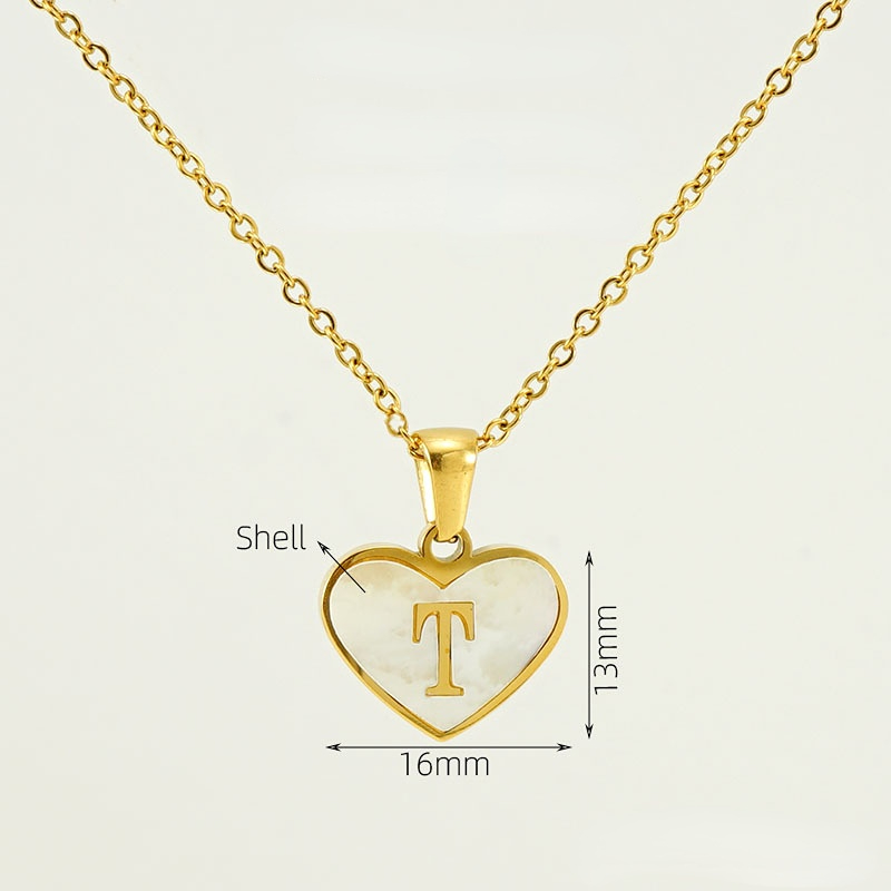 Gold color / 1 Piece Classic Series Elegant Daily Letter T Stainless Steel Gold Color Women's Pendant Necklaces Picture20