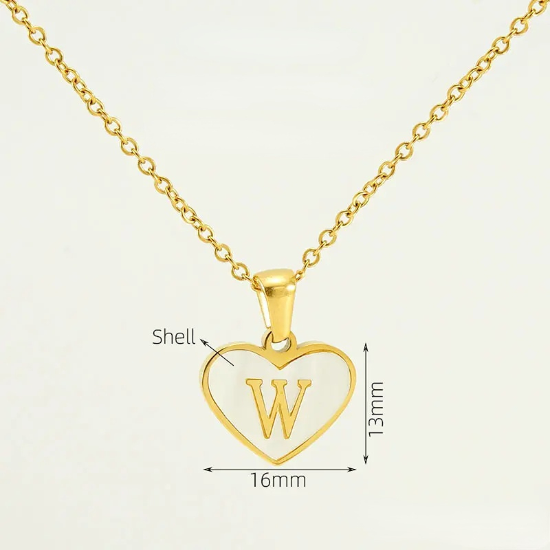 Gold color / 1 Piece Classic Series Elegant Daily Letter W Stainless Steel Gold Color Women's Pendant Necklaces Picture23