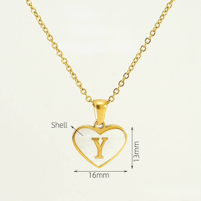 Gold color / 1 Piece Classic Series Elegant Daily Letter Y Stainless Steel Gold Color Women's Pendant Necklaces Picture25