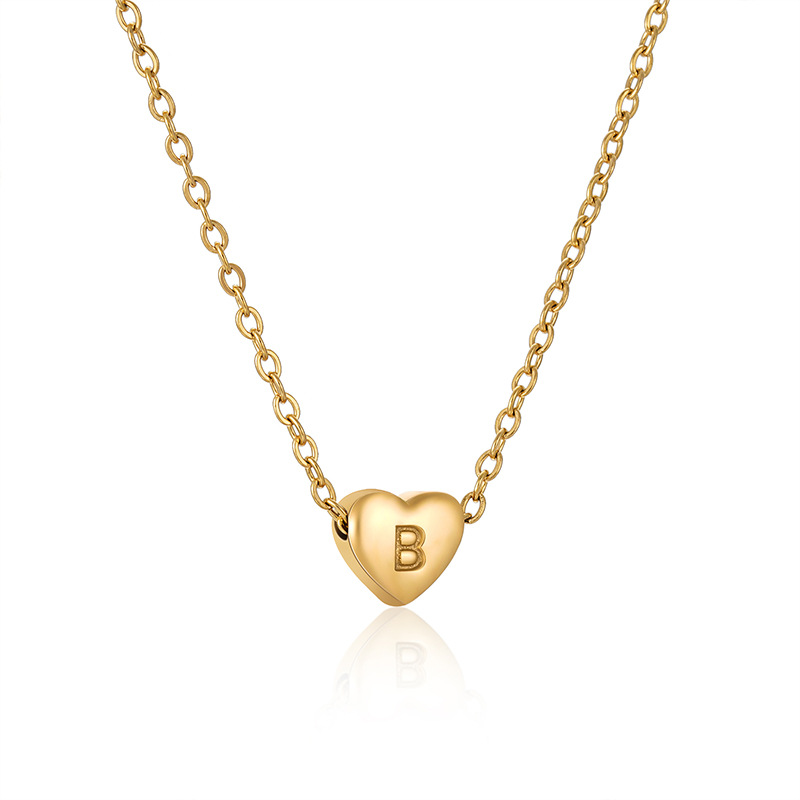 Gold color / 1 Piece Simple Series Daily Letter B Women's Pendant Necklaces Picture28