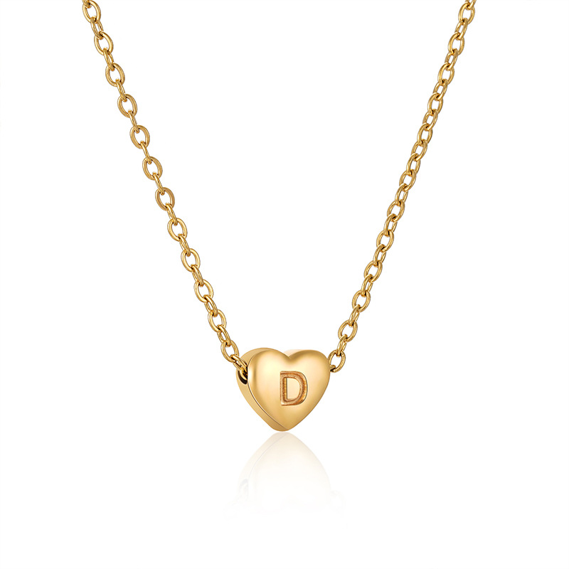 Gold color / 1 Piece Simple Series Daily Letter D Women's Pendant Necklaces Picture30