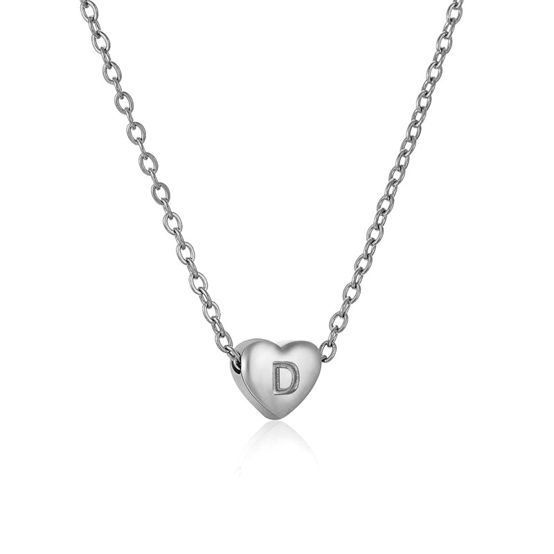 Silver color / 1 Piece Simple Series Daily Letter D Women's Pendant Necklaces Picture4