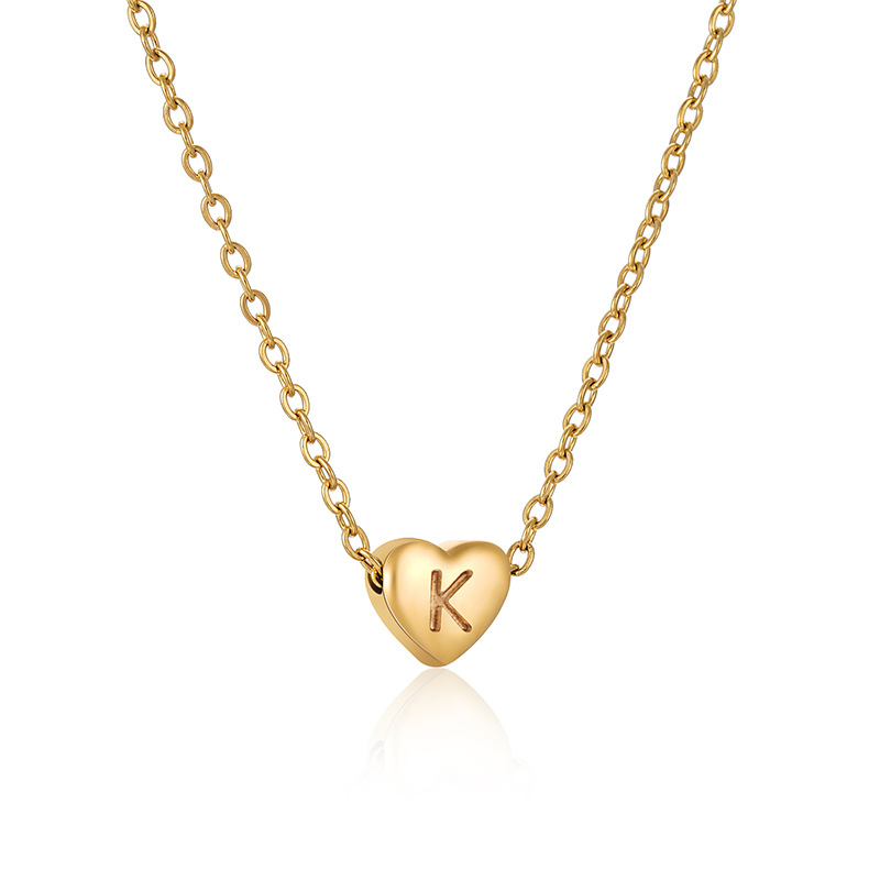 Gold color / 1 Piece Simple Series Daily Letter K Women's Pendant Necklaces Picture37