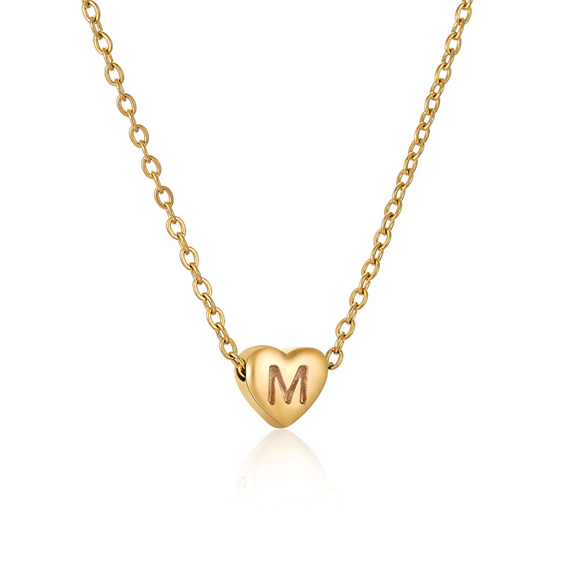 Gold color / 1 Piece Simple Series Daily Letter M Women's Pendant Necklaces Picture39