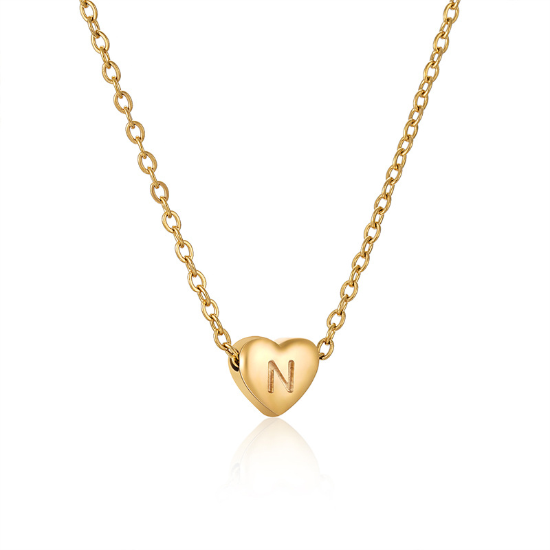 Gold color / 1 Piece Simple Series Daily Letter N Women's Pendant Necklaces Picture40