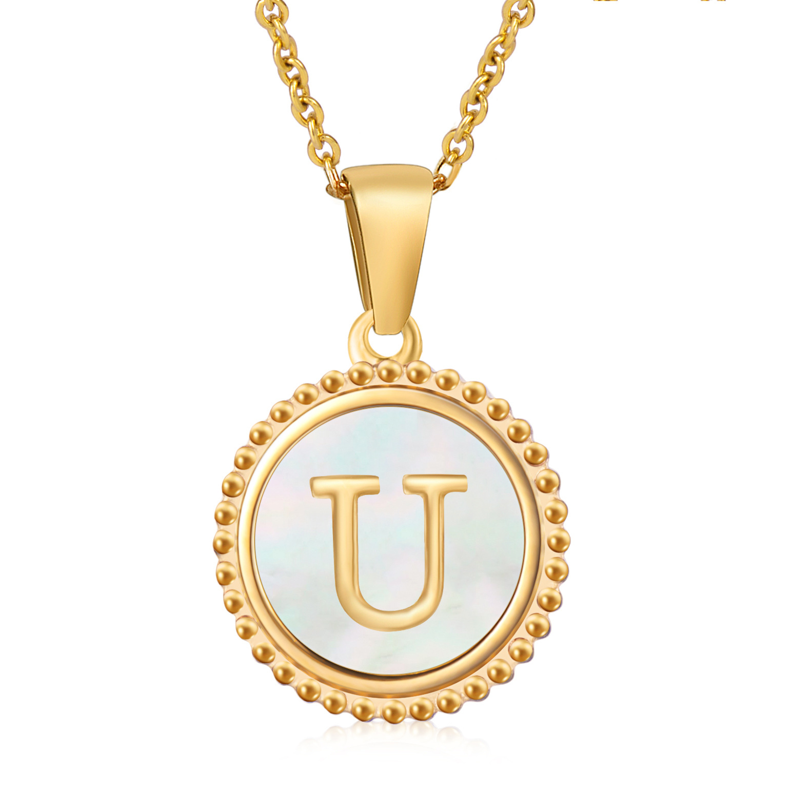 1 Piece Golden Simple Series Simple Letter U Women's Pendant Necklaces h5 