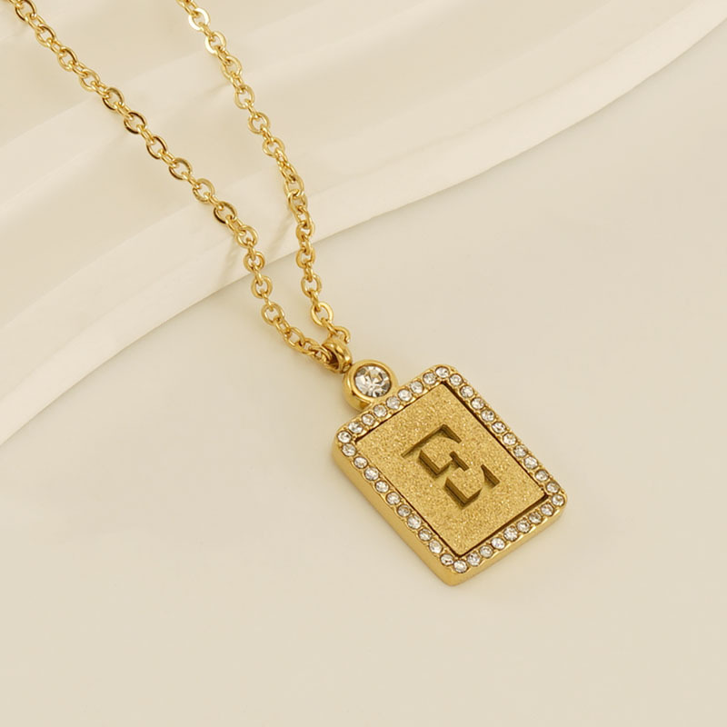 1 Piece Golden Simple Series Simple Letter E Women's Pendant Necklaces h5 