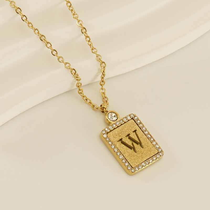 1 Piece Golden Simple Series Simple Letter W Women's Pendant Necklaces h5 