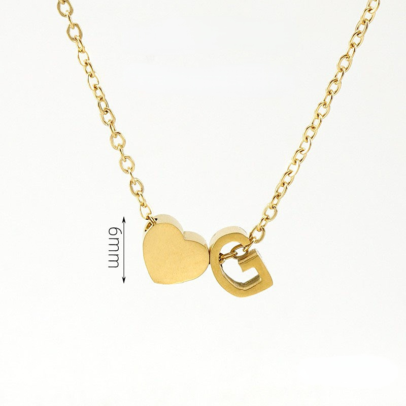 Gold color / 1 Piece Romantic Series Letter G inless Steel Gold Color Women's Pendant Necklaces Picture7