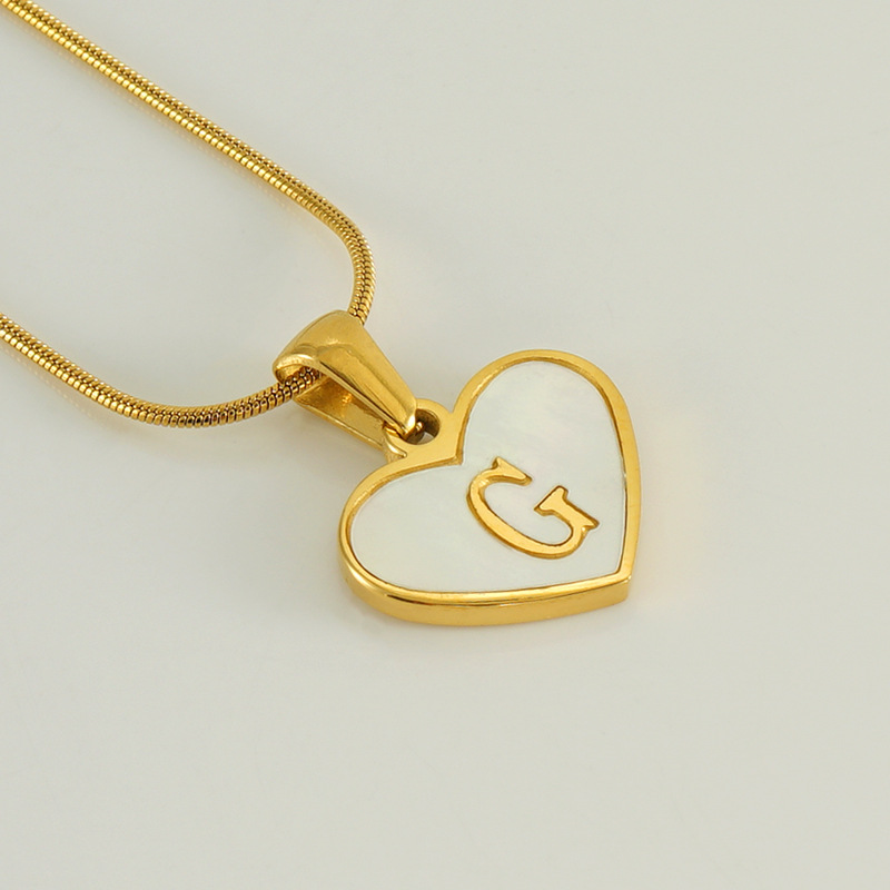 Gold color / 1 Piece Romantic Series Elegant Chic G Letter Stainless Steel Gold Color Women's Pendant Necklaces Picture7