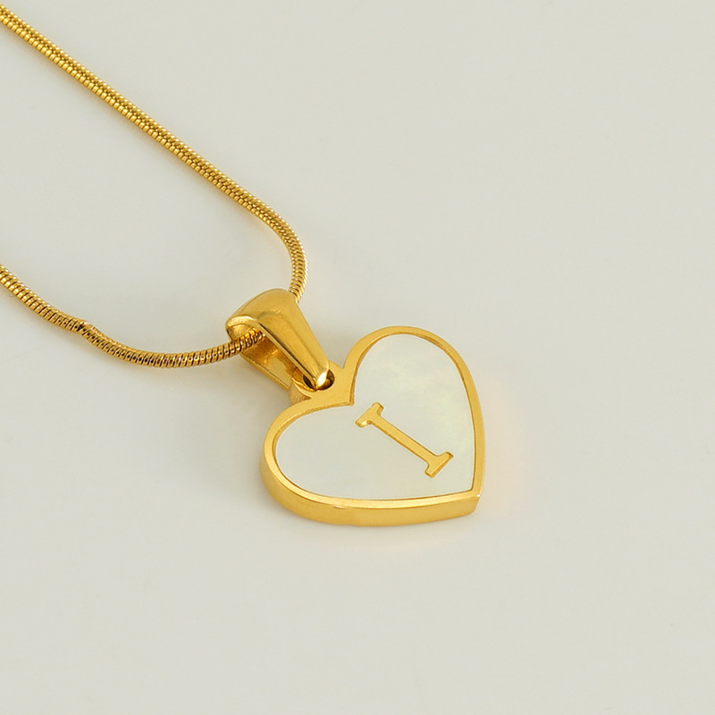 Gold color / 1 Piece Romantic Series Elegant Chic I Letter Stainless Steel Gold Color Women's Pendant Necklaces Picture9