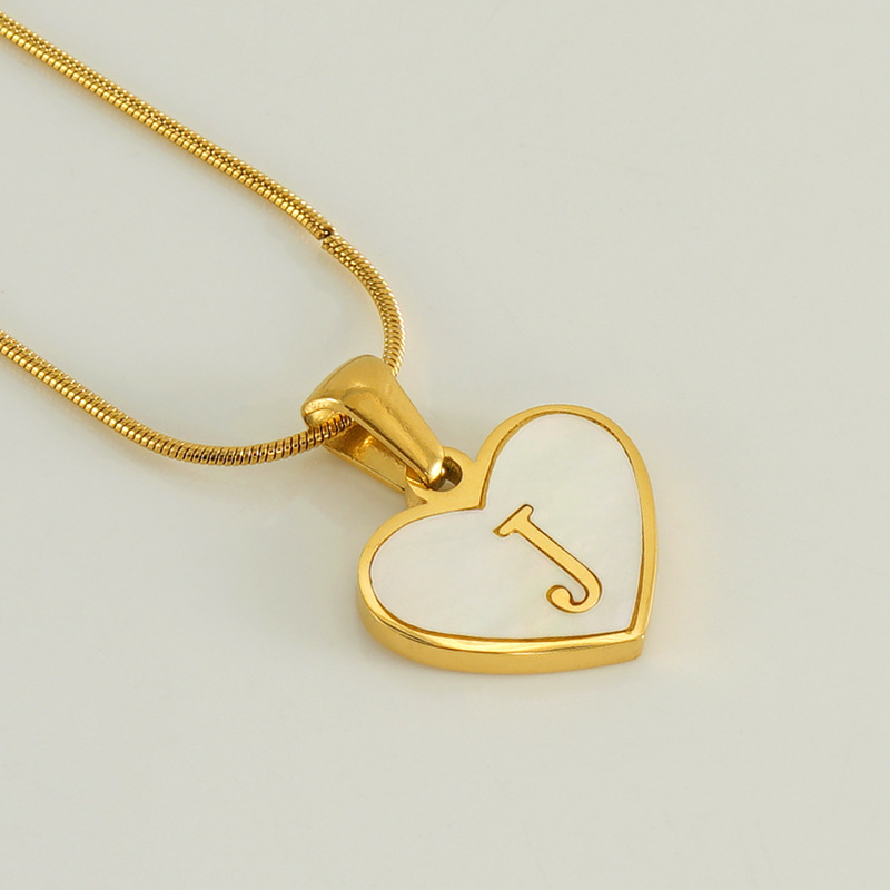 Gold color / 1 Piece Romantic Series Elegant Chic J Letter Stainless Steel Gold Color Women's Pendant Necklaces Picture10