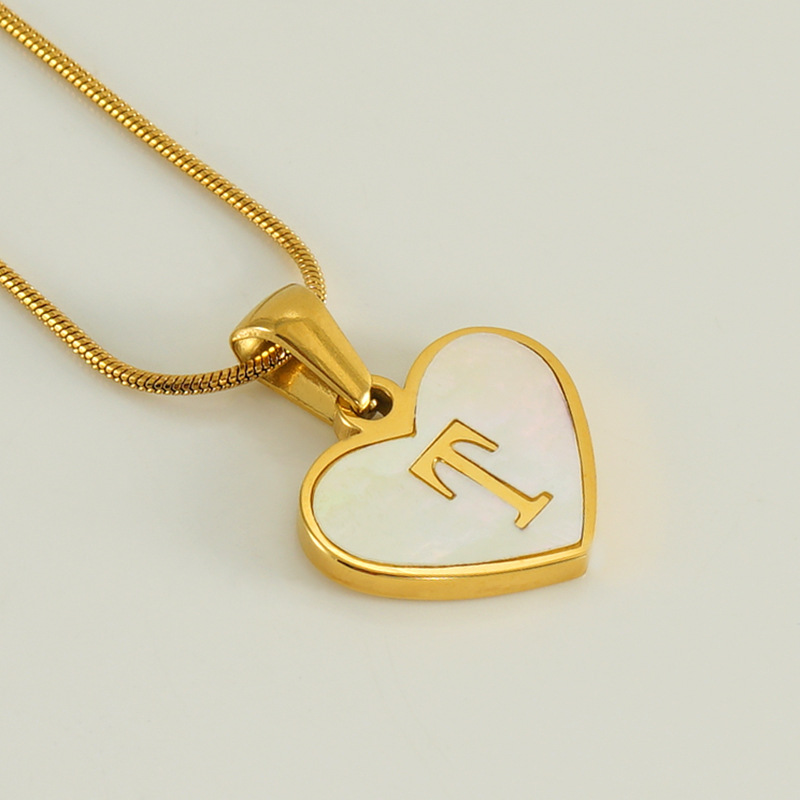 Gold color / 1 Piece Romantic Series Elegant Chic T Letter Stainless Steel Gold Color Women's Pendant Necklaces Picture20