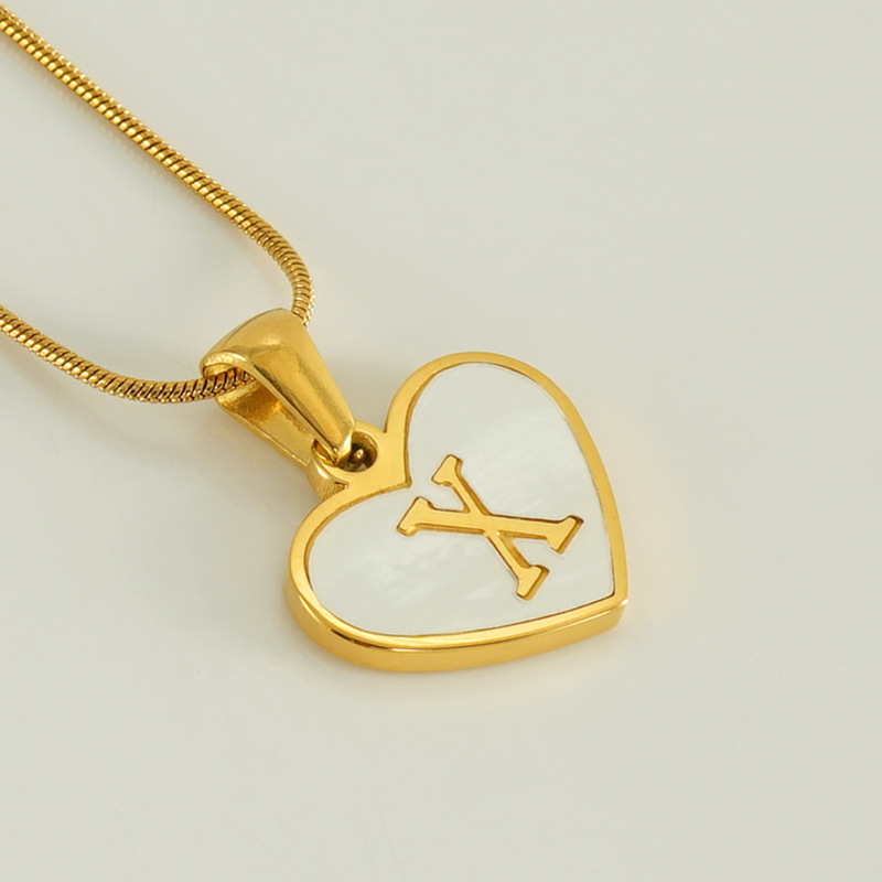 Gold color / 1 Piece Romantic Series Elegant Chic X Letter Stainless Steel Gold Color Women's Pendant Necklaces Picture24