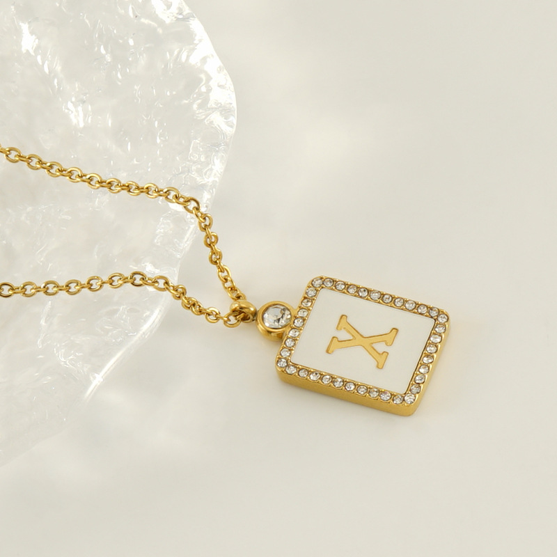 1 Piece Gorgeous Series Rectangular Letter X Stainless Steel Gold Color Women's Pendant Necklaces 