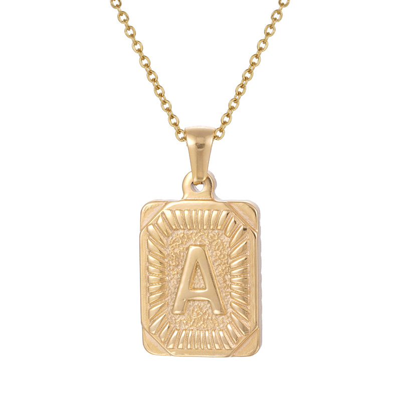 1 Piece Exquisite Series Elegant Letter A Stainless Steel Gold Color Women's Pendant Necklaces 