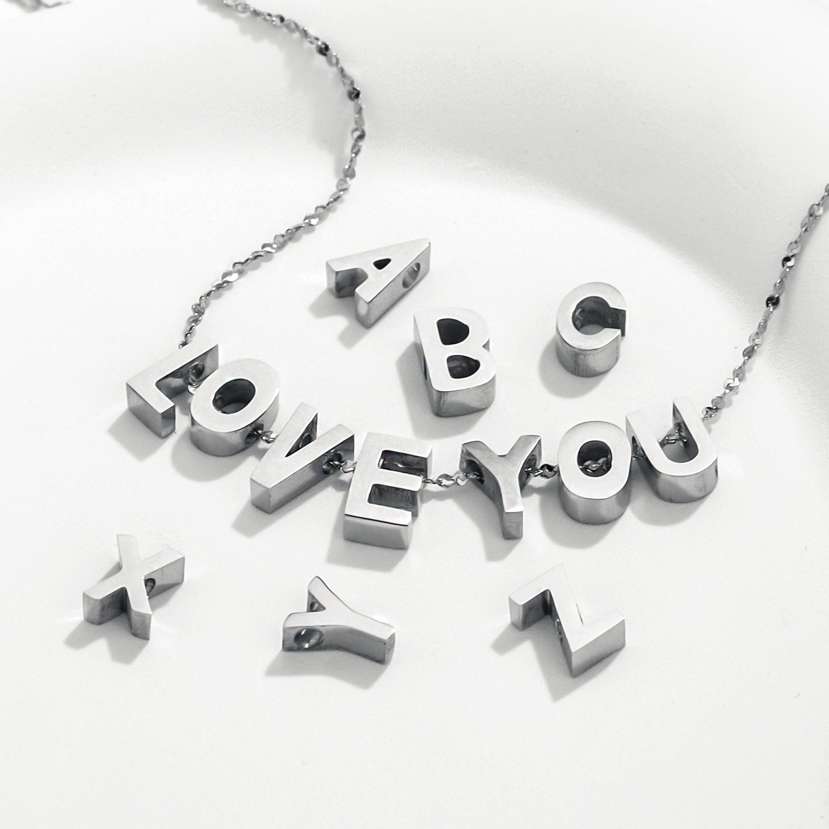 1 Piece Simple Casual Style Letter A Shape Stainless Steel Unisex Pendant h5 Picture3