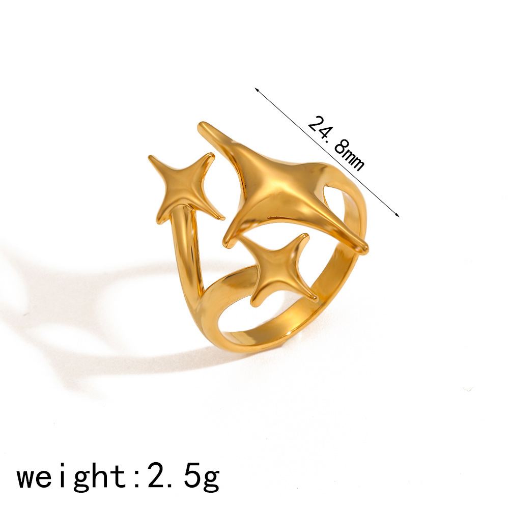 1 Piece Simple Series Simple Geometric Stainless Steel  Gold Color Women Minimalist Rings h5 