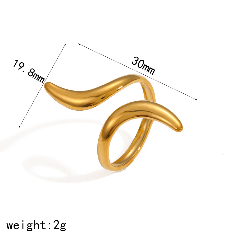 1 Piece Simple Series Simple Geometric Stainless Steel  Gold Color Women's Minimalist Rings 2