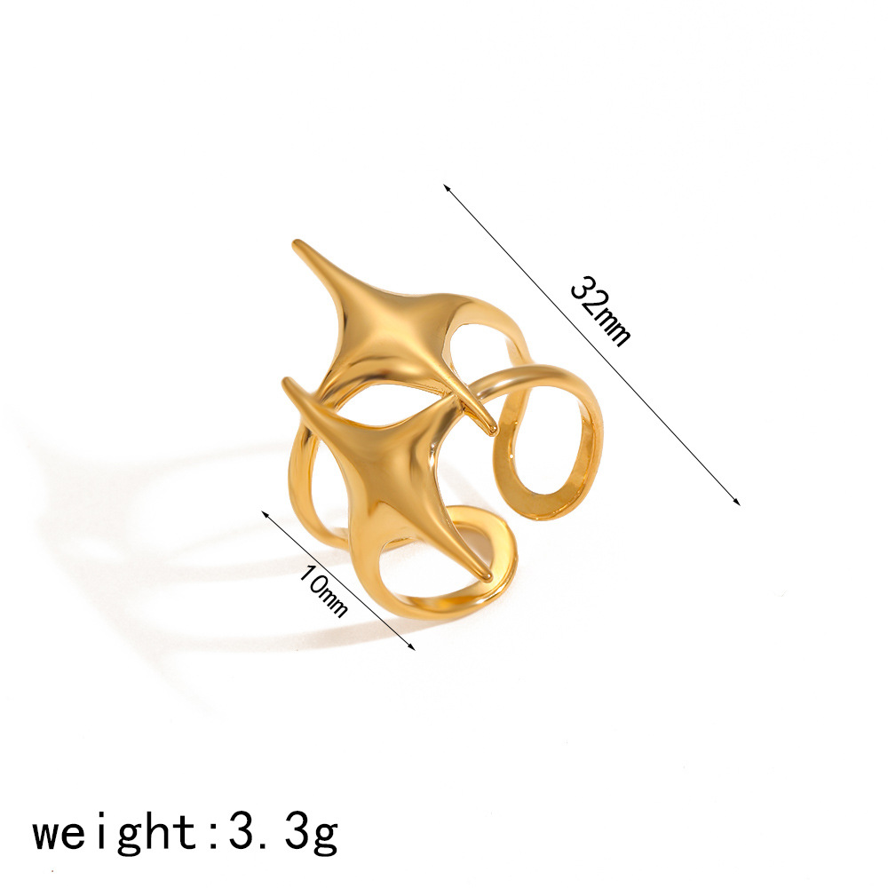 1 Piece Simple Series Simple Geometric Stainless Steel  Gold Color Women's Minimalist Rings