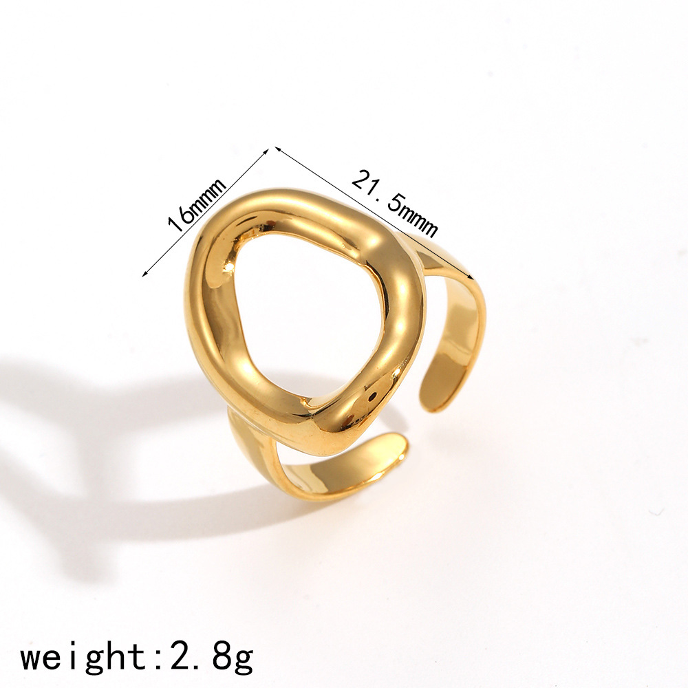 1 Piece Simple Series Simple Geometric Stainless Steel  Gold Color Women's Minimalist Rings h5 