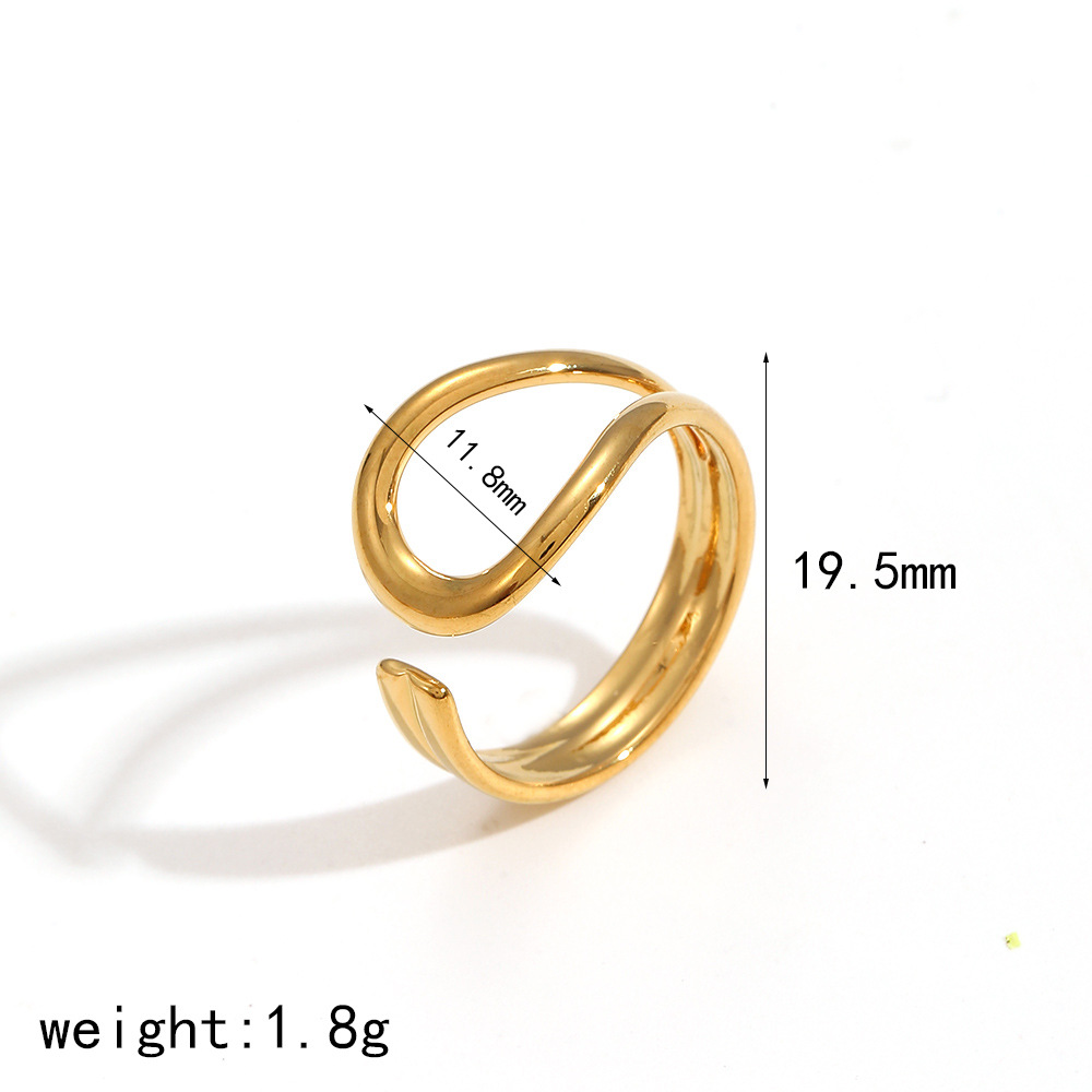 1 Piece Simple Series Simple Geometric Stainless Steel 18K Gold Color Plated Women's Minimalist Rings h5 