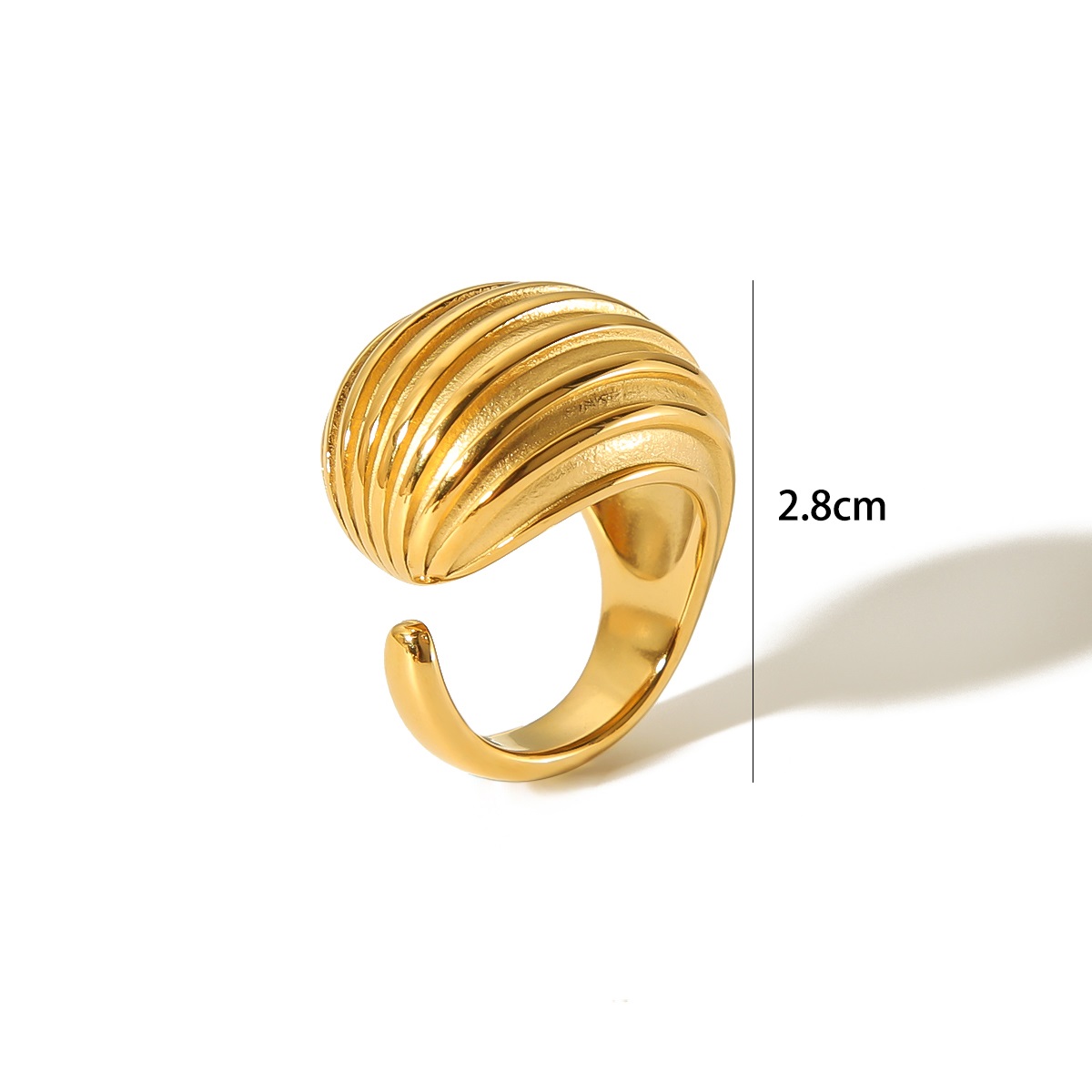 1 Piece Chic Style Geometric Stainless Steel  Gold Color Women's Adjustable Rings 2