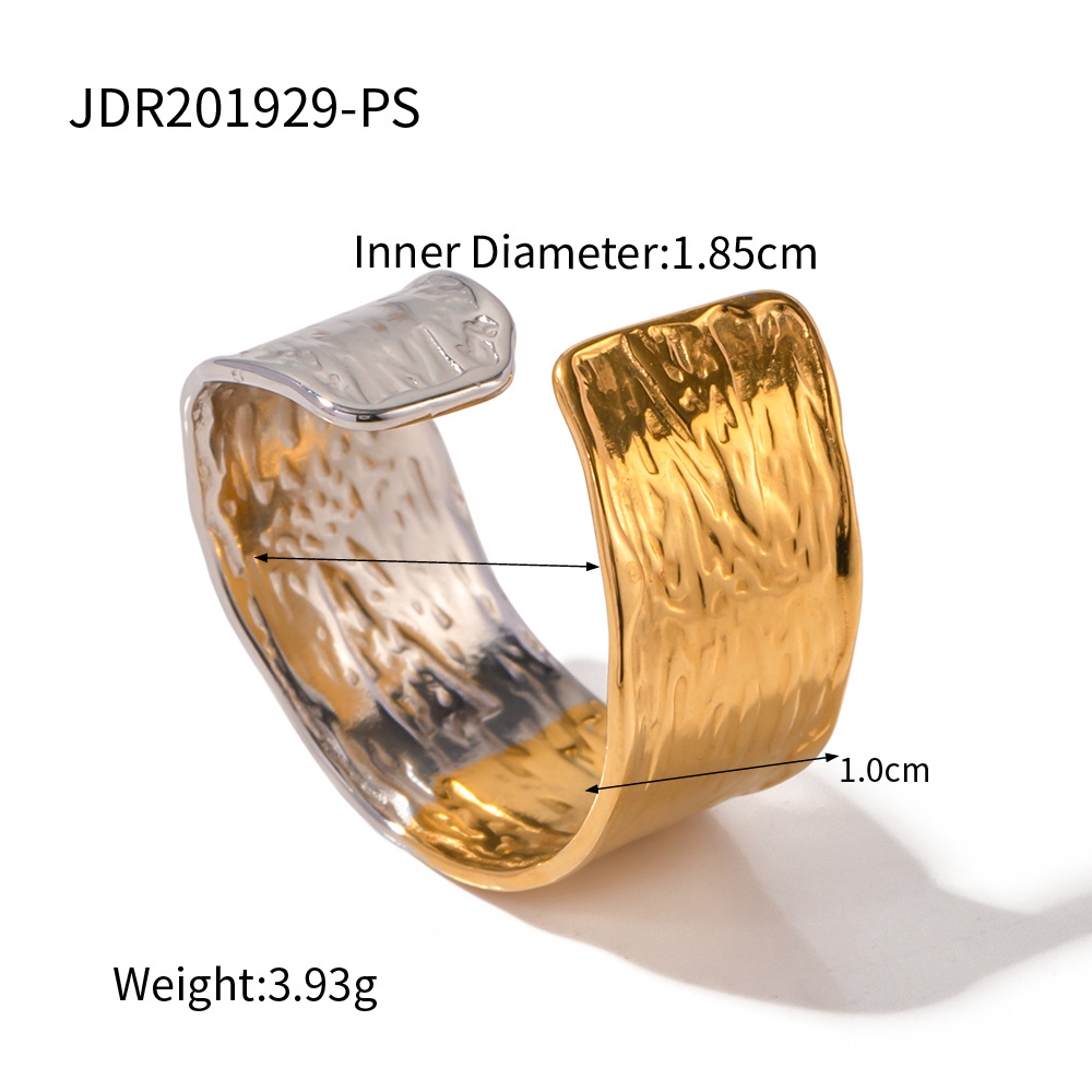 1 Piece Simple Style Glossy Geometric Stainless Steel  Gold Color Women's Adjustable Rings