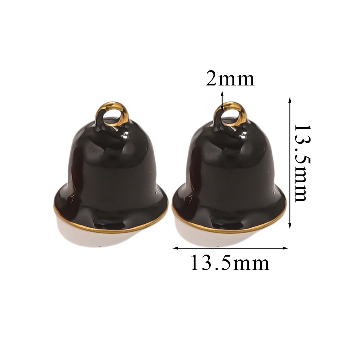 1 Piece Simple Series Daily Bell Shape Solid Color Stainless Steel Gold Color Unisex Pendants h5 