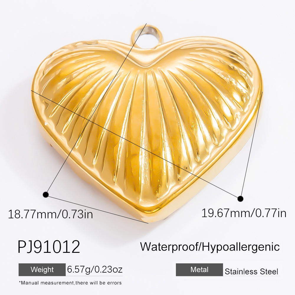 Gold color / 1 Piece Classic Series Heart Stainless Steel Gold Color DIY Women's Pendants 