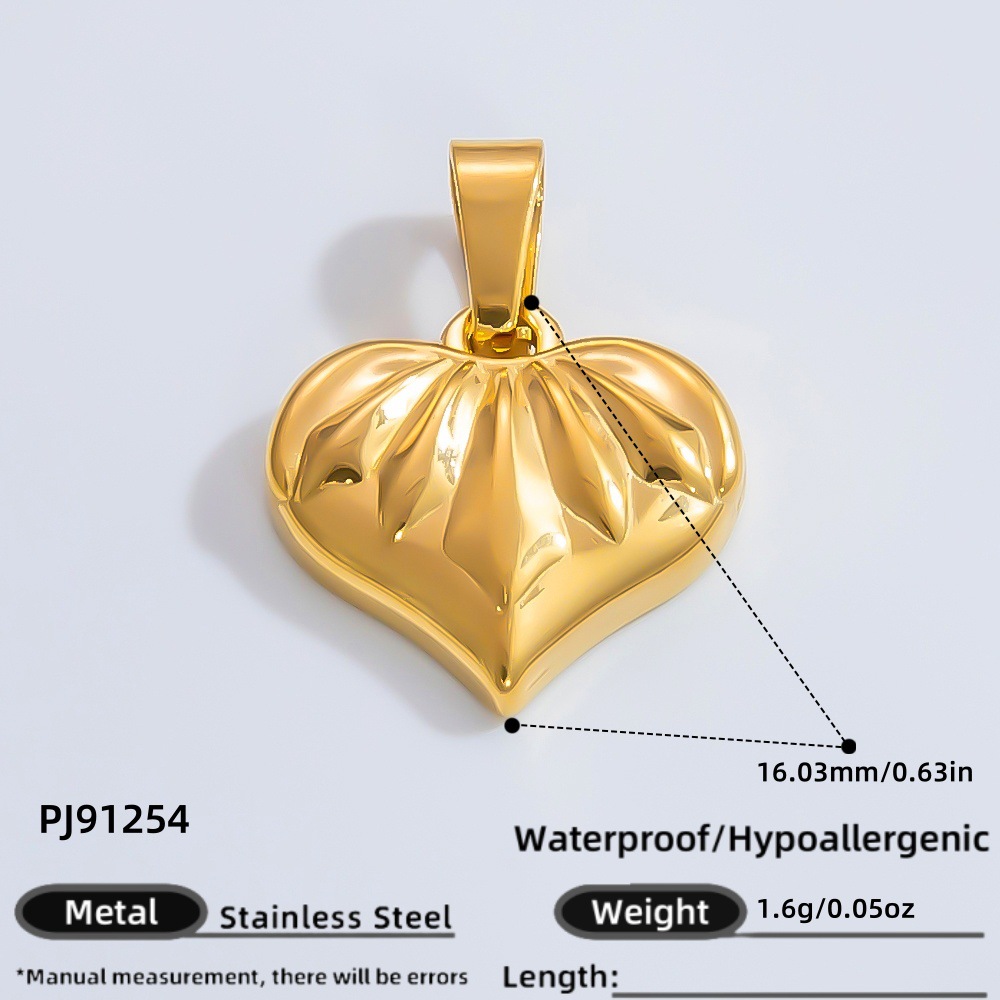 1 Piece Romantic Series Retro Heart Chic Stainless Steel Gold Color DIY Women's Pendants h5 