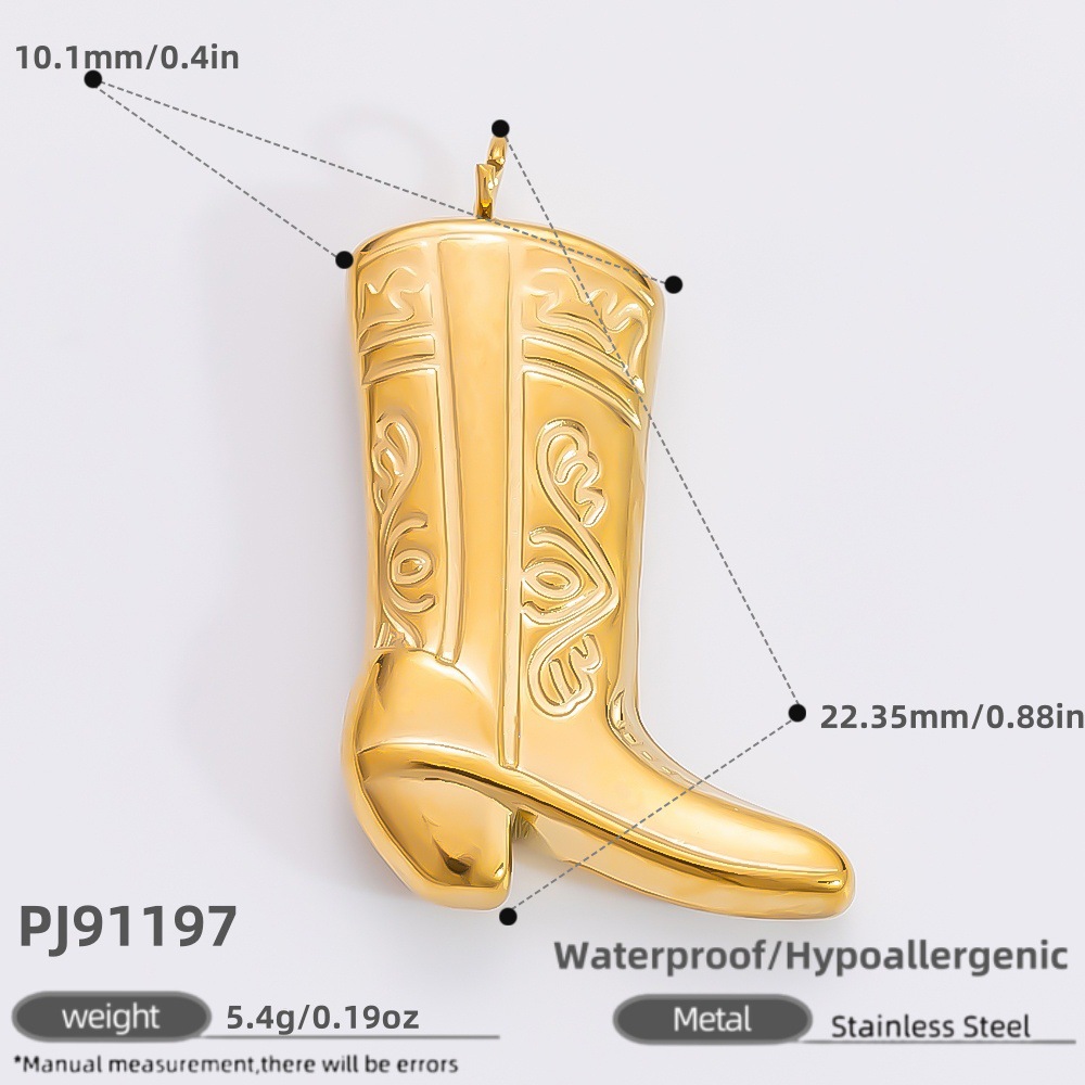 1 Stück Luxuriöse Serie Retro Stiefel Edelstahl Gold Farbe DIY Damen Anhänger h5 