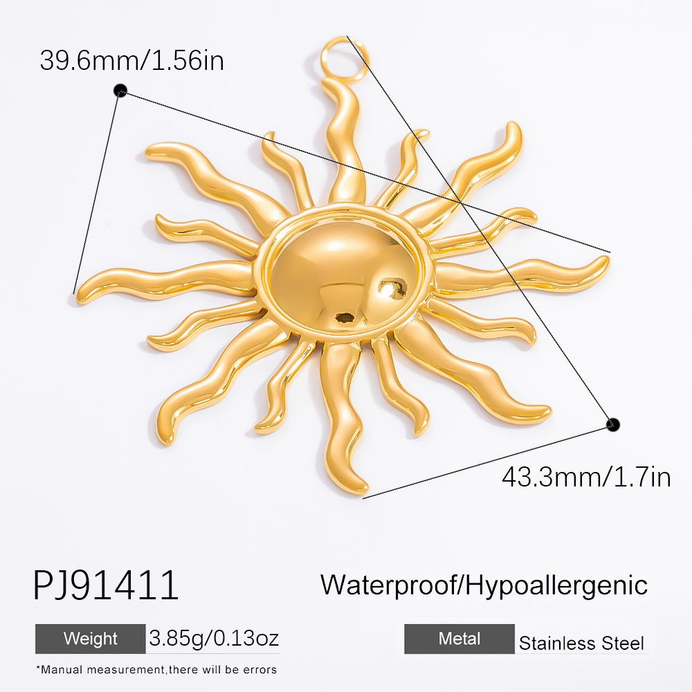 1 Piece Sweet Series Exquisite Sun Stainless Steel DIY Gold Color Women's Pendants h5 