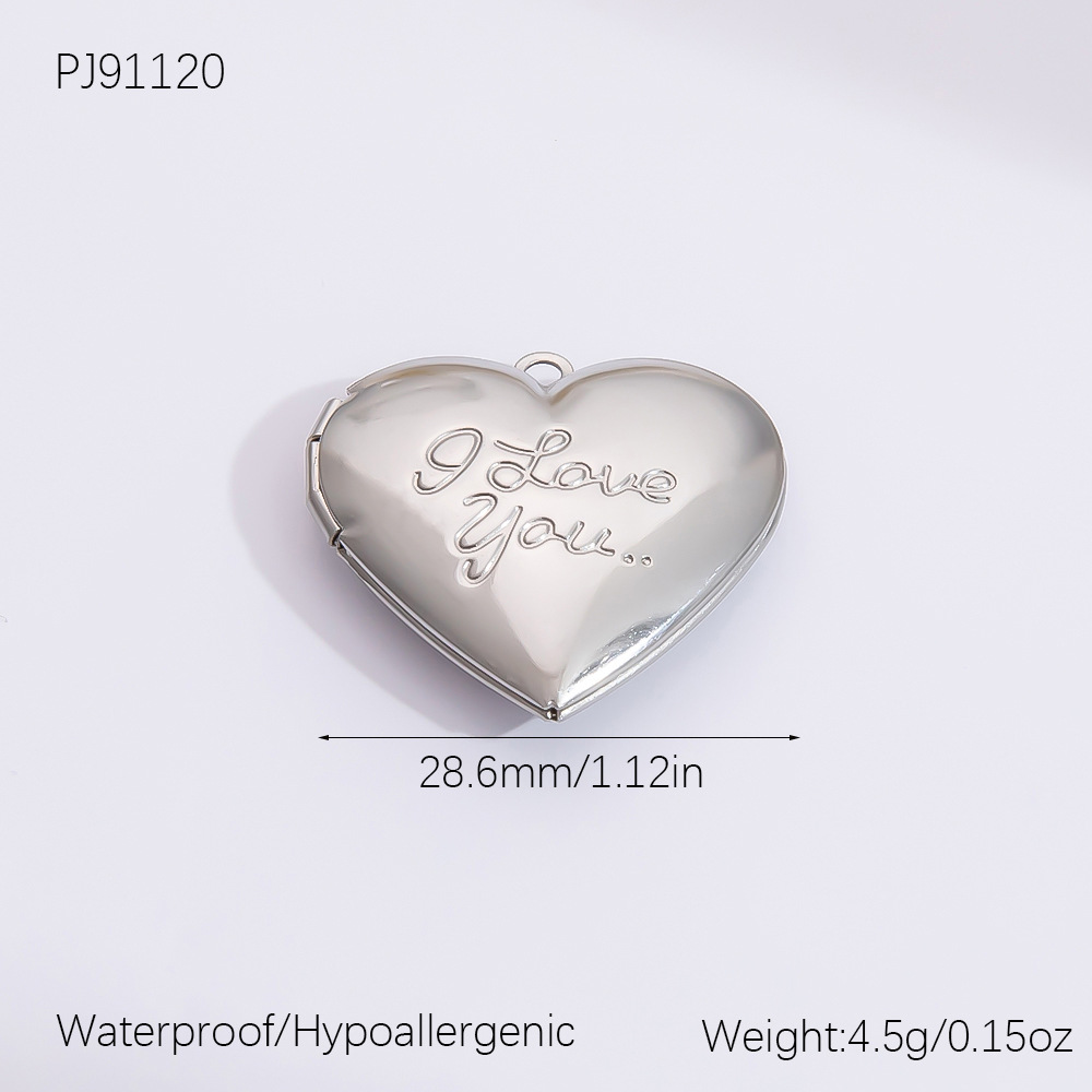 Silver color / 1 Piece Classic Series Exquisite Heart Stainless Steel Silver Color DIY Women Pendants 