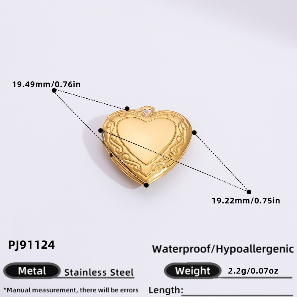 1 Piece Classic Series Exquisite Heart Stainless Steel Gold Color DIY Women's Pendants h5 