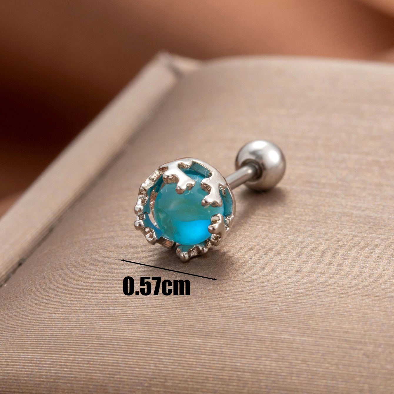 1 Piece Simple Series Classic Round Copper  Gold Color Material Resin Women's Stud Earrings h5 