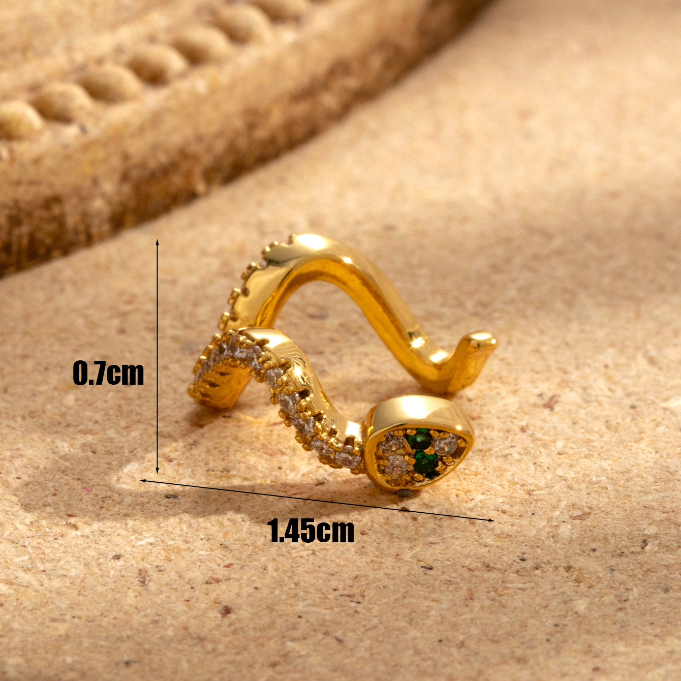 1 Piece Simple Series Classic Animal Titanium Steel 18K Gold Color Plated Material Zircon Women's Ear Earrings h5 