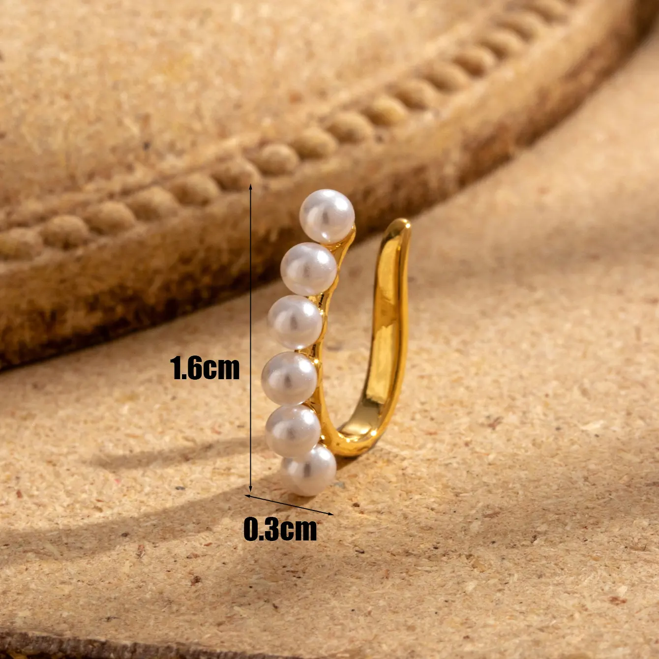 1 Piece Simple Series Simple Geometric Copper  Gold Color Material Artificial Pearl Women's Ear Clip 2