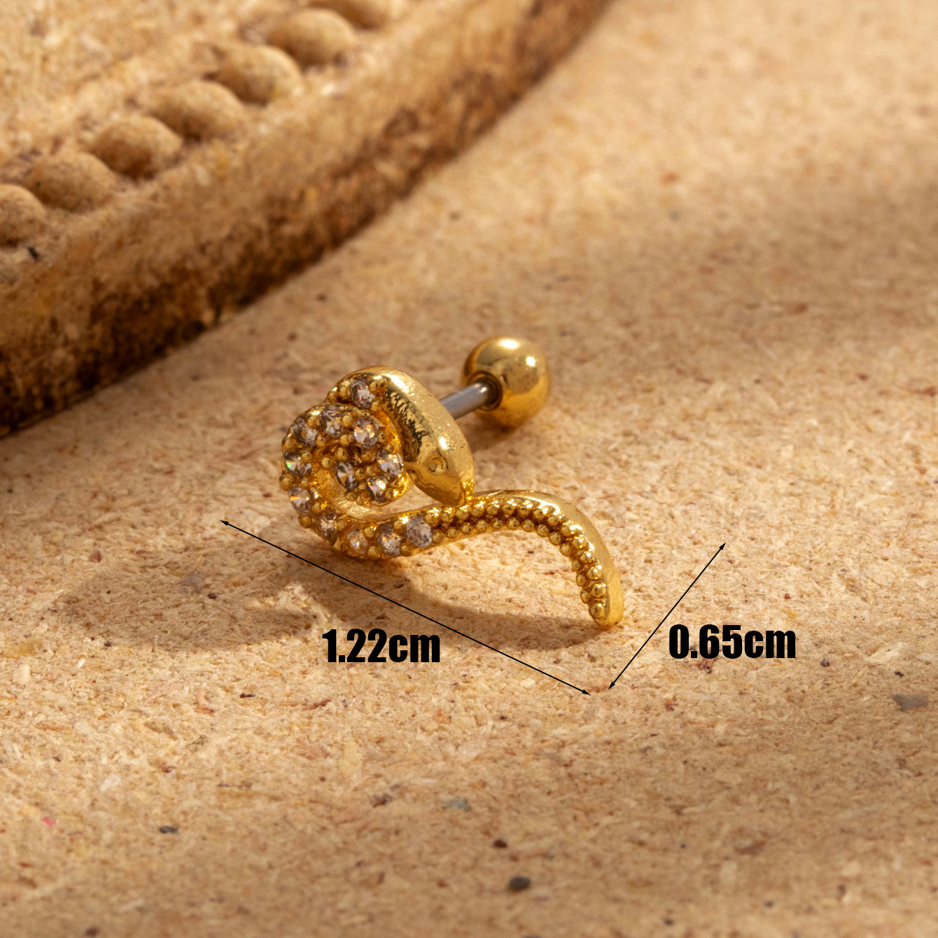 1 Piece Simple Series Classic Animal Titanium Steel 18K Gold Color Plated Material Zircon Women's Stud Earrings h5 