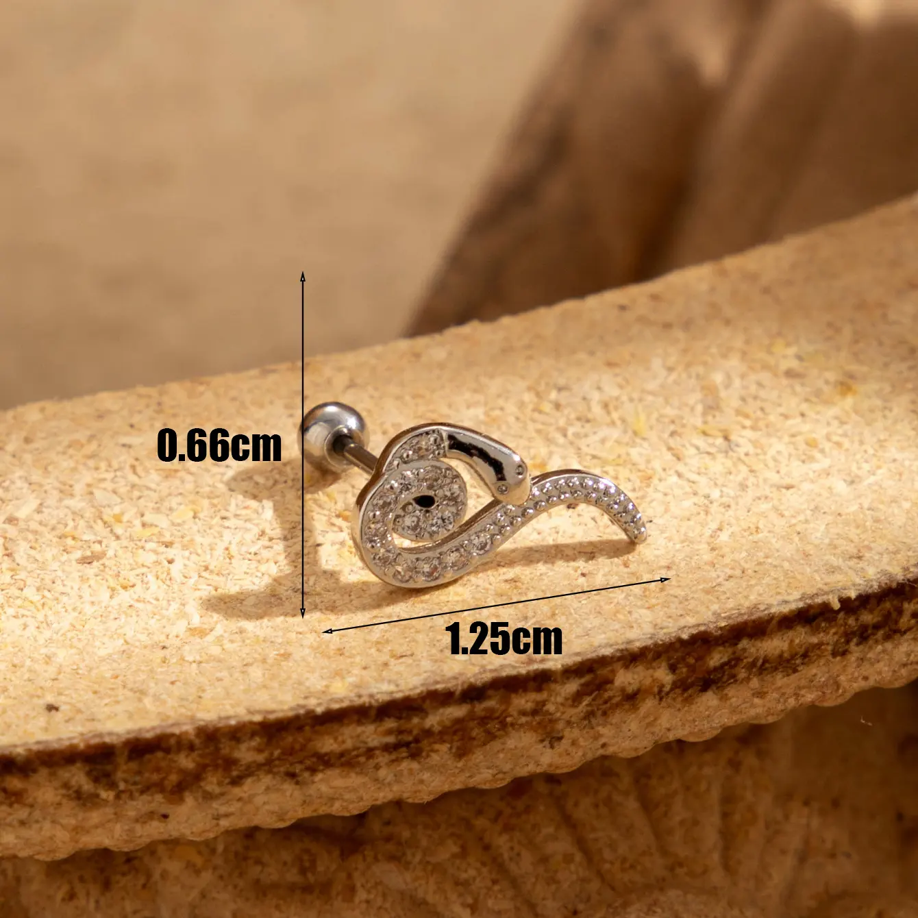 1 Piece Simple Series Classic Animal Copper Gold Color Material Zircon Women's Stud Earrings h5 