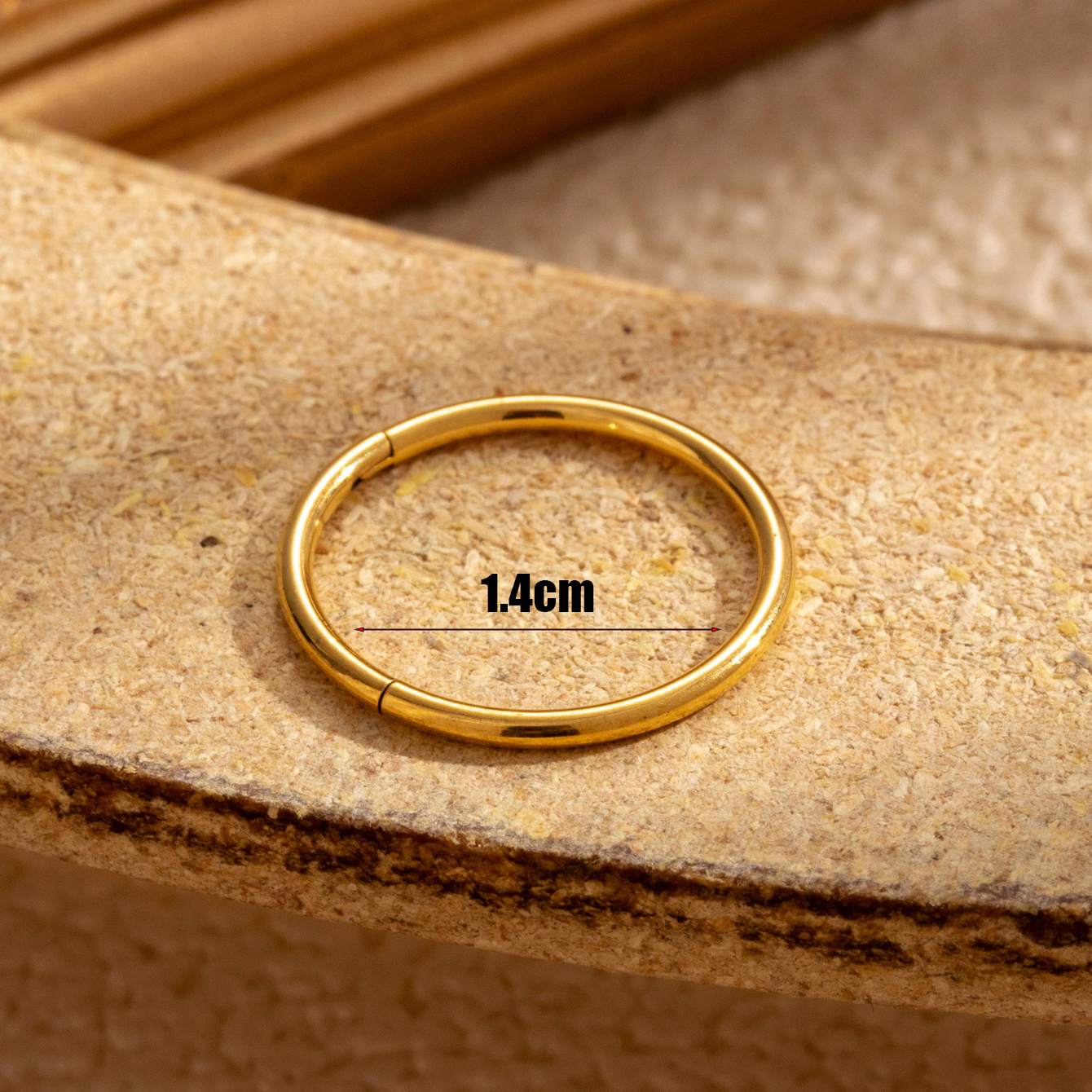 1 Piece Simple Series Simple Geometric Titanium Steel  Gold Color Material Women's Hoop Earrings 