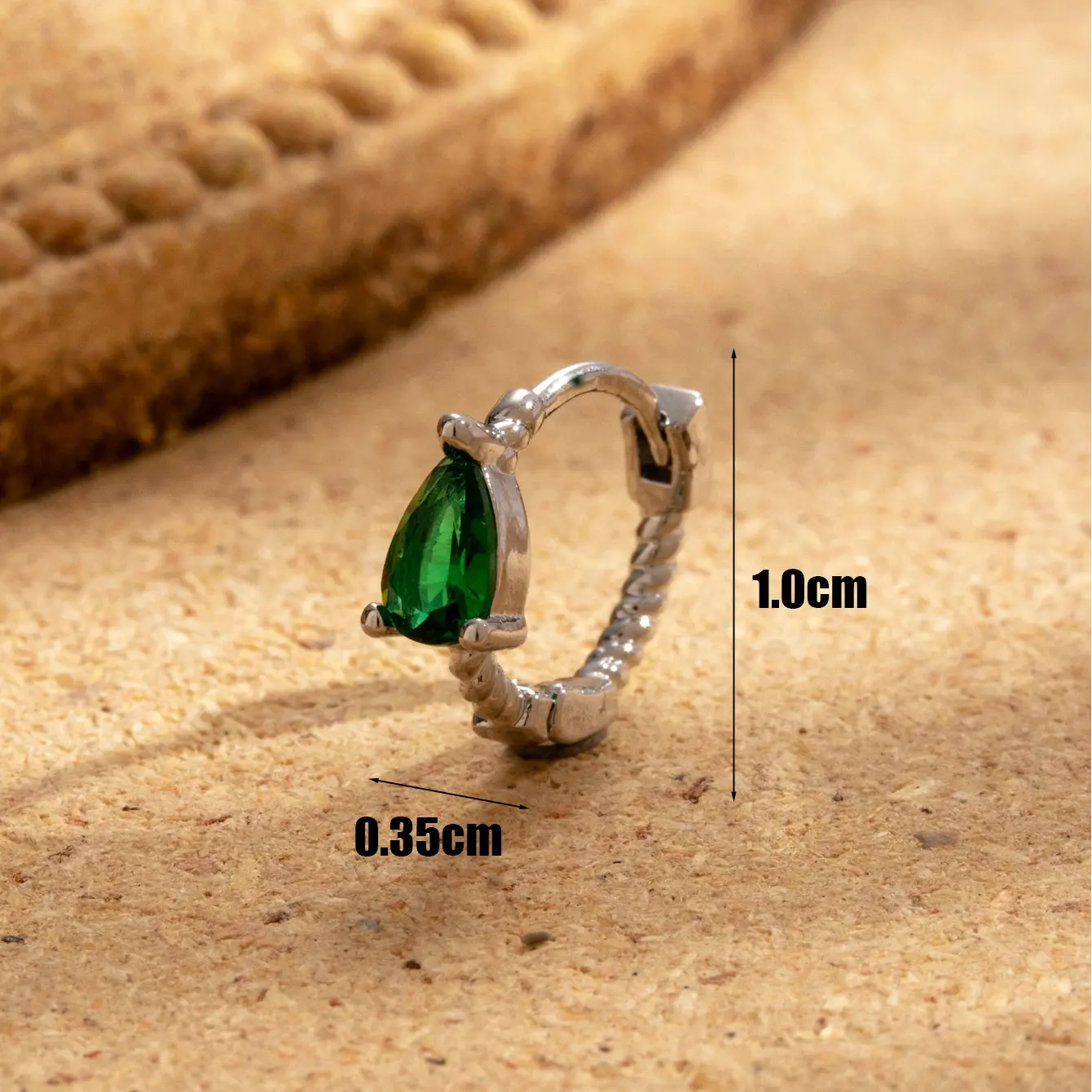 1 Piece Simple Series Classic Water Drop Copper  Gold Color Material Zircon Women's Hoop Earrings h5 