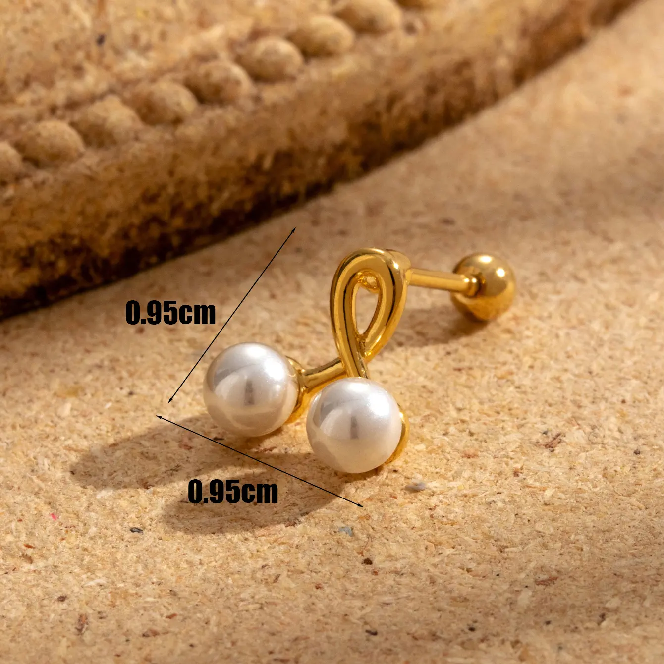 1 Piece Simple Series Simple Geometric Copper  Gold Color Material Artificial Pearl Women's Stud Earrings h5 